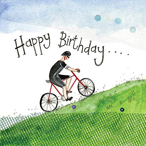 Alex Clark Hill Climb Birthday Card - Cyclist - Scenic - Bike - Nature - Cards To Celebrate - Designed and Printed in the UK…