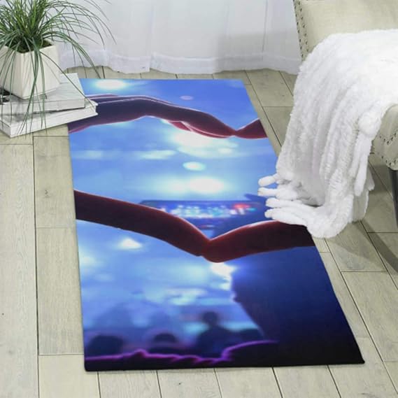 WUwuWU Make Heart Gestures Alfombras de área Alfombra Verde Azulado