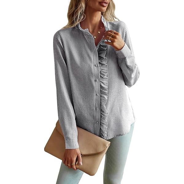 Amazon.com: Sumleno Women's Cute Ruffle Frill Trim Stand