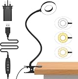 iZELL LED Desk Lamp with USB Adapter 3 Color Modes 10 Brightness 40cm Arm view 1