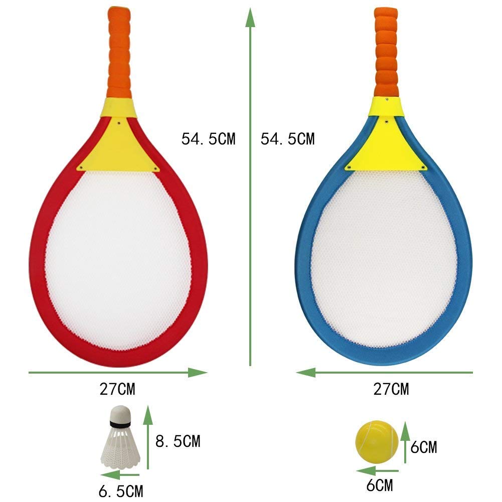 Racchetta Tennis Badminton Set 2 in 1 con Palla da Tennis di Badminton Giocattolo per Bambini 3 4 5 Anni