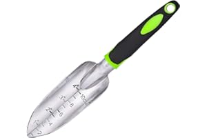 Gardening Tools Trowel & Wide Garden Shovel Pointed with Soft Rubberized Non-Slip Ergonomic Handle, Garden Hand Tools for Pla