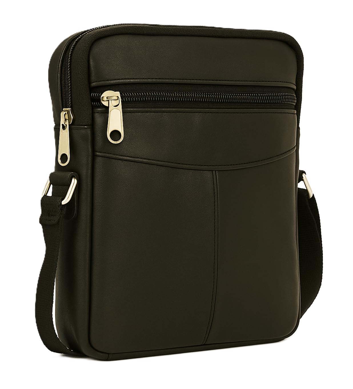 ODS:UK Real Leather Man Bag Mens/Ladies Unisex Shoulder Bag Cross Body Messenger Bag Travel Holiday Mobile Phone Organizer (Black - Style 1)