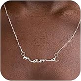 Cosol Silver Mama Necklace for Women, 925 Sterling Silver Dainty Mothers Day Jewelry Gifts for New Mom Boyfriends' Mother