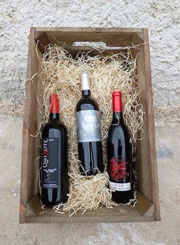 CAJA/ESTUCHE PARA VINO Y CERVEZA EN MADERA ENVEJECIDA: Amazon.es: Oficina y papelería