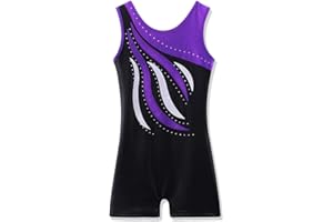 BAOHULU Leotard for Toddler Girls Gymnastics Shorts Sparkle Embroidery Tank Biketards One Piece