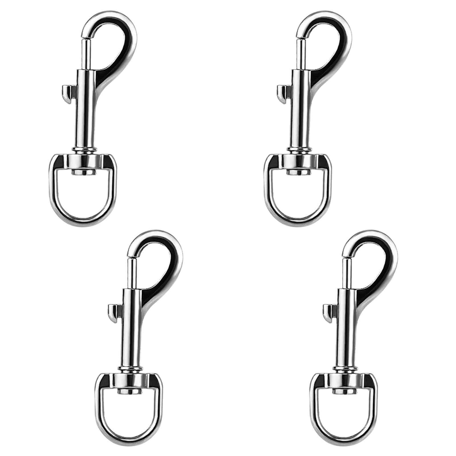 NQEUEPN 4pcs Flagpole Rope Flag Clips, Zinc Alloy Metal Collar Swivel Hooks, Silver Joints Trigger Snap Hooks Heavy Duty for Pet Buckles Key Chains Carabiner Hooks