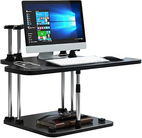 Lzz Computerschreibtisch, schwarzer mobiler Computerschreibtisch