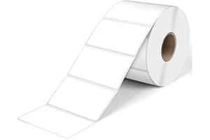 L LIKED 2.25"x1.25" White Opaque Direct Thermal Labels with Perforated Line for Shipping Packages, Barcodes. Compatible with 