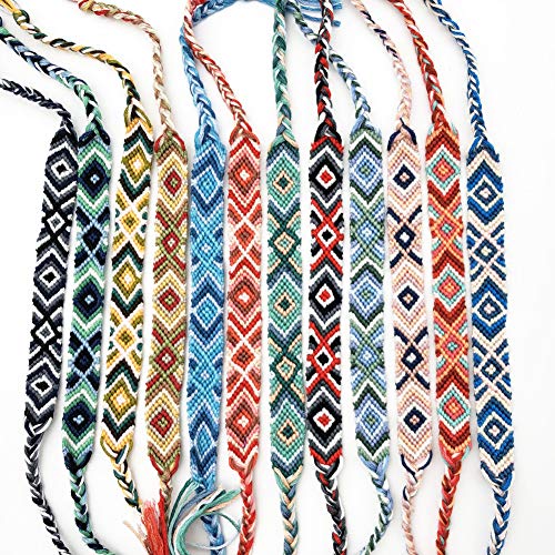 RIMOBUL Nepal Style Woven Friendship Bracelets - 12 Pack - Earth - Thumbnail 4