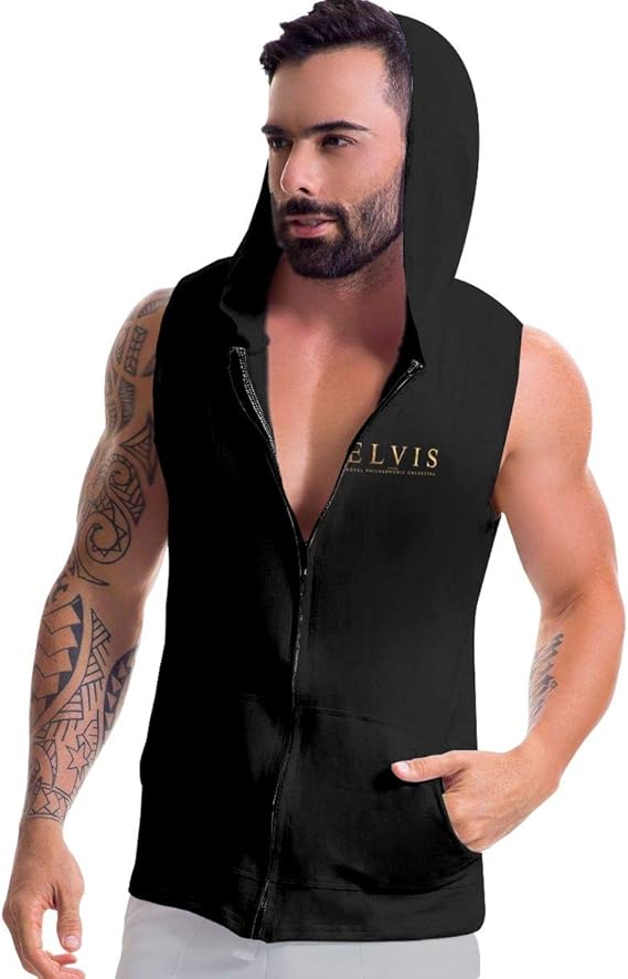 Amazon Co Jp ゴールデン エルビスプレスリー パーカー ノースリーブ メンズ Tシャツ タンクトップ 春 夏 秋 服 トップス ゆったり フード付き カジュアル フィットネス 薄手 綿 大きいサイズ 人気 おしゃれ 服 ファッション小物