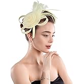 Diica Fascinators for Women Tea Party Hats for Women Fascinator Church Hat with Clip for Cocktail Wedding