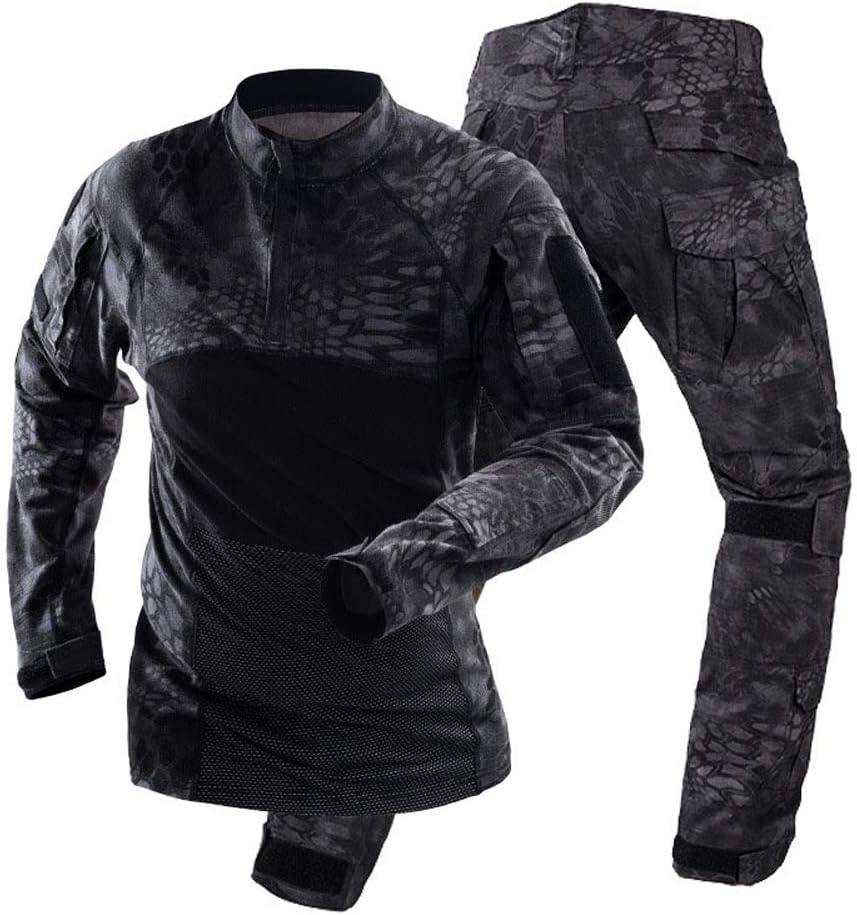 Men's Tactical Suit Combat Shirt and Pants Set Long Sleeve Ripstop Multicam Airsoft Clothing Woodland BDU Hunting Military Uniform
