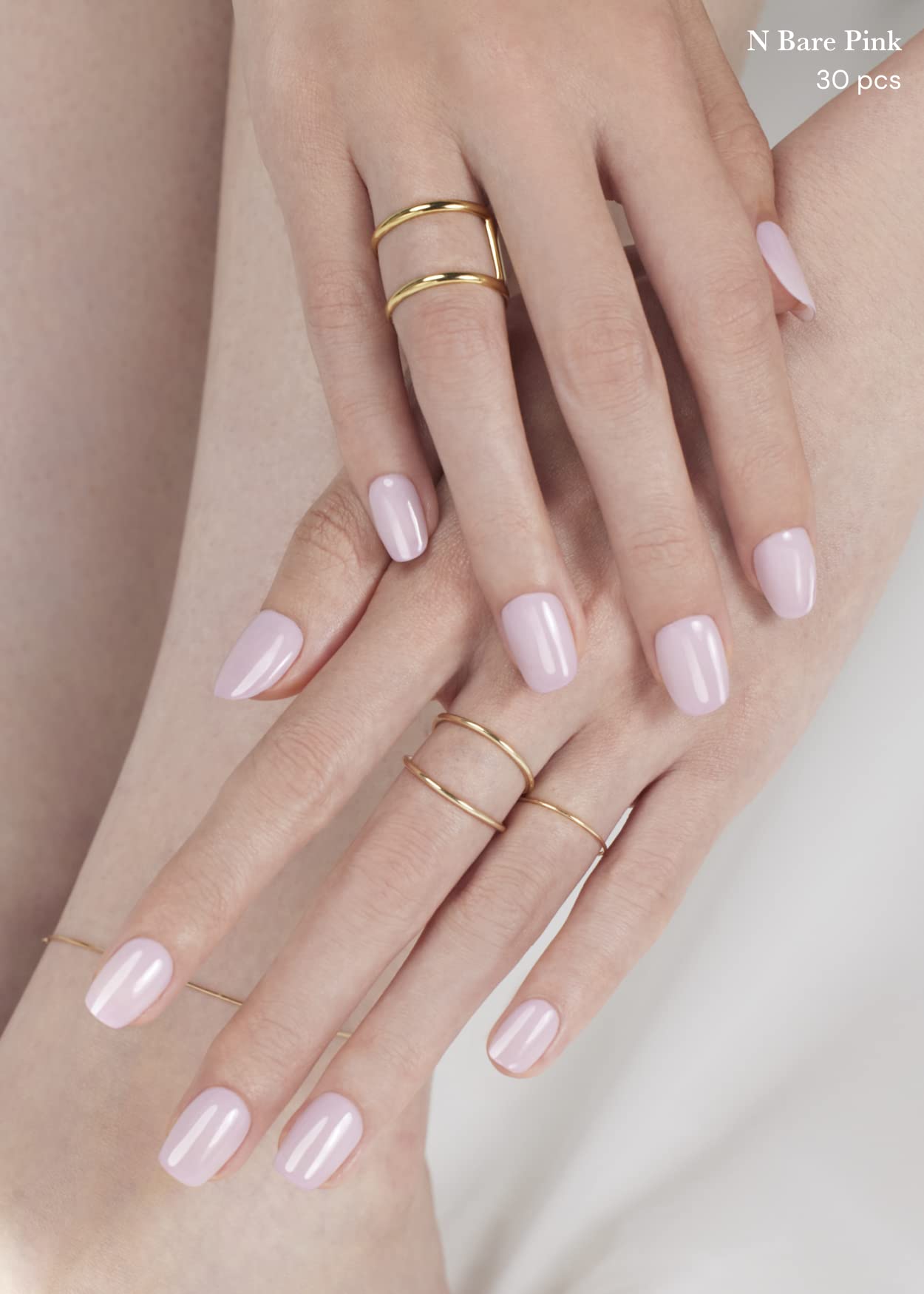 ohora Semi Cured Gel Nail Strips (N Bare Pink) - White, Solid, Works with Any UV/LED Lamps, Salon-Quality, Long Lasting, Easy to Apply & Remove - Includes 2 Prep Pads, Nail File & Wooden Stick - Image 4