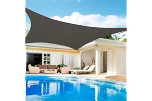 Lehood Sun Shade Sail, 8'x 10' Rectangle Canopy Sail UV Block Sun Shade for Outdoor Patio Garden Backyard, Outdoor Shade Sail Gray