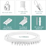 SEGNAYEN Bendable Ceiling Curtain Track 5M Bay Window Flexible Rail view 2