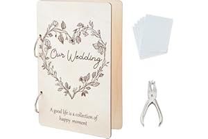 SUPERDANT Our Wedding Greeting Card Organizer Wedding Gift Card Holder Cards Keeper Storage Keepsake Book Binder Holiday Post Cards Photo Album Holder with Punch and 20pcs Inner Pockets