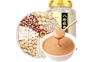 MOORCHOCO Bazhen Cake Powder 600g/21.16oz eight zhen cakes,Mix various raw materials such as yam, Job's tears, malt, lotus seeds, Poria cocos, hawthorn, etc 八珍糕粉