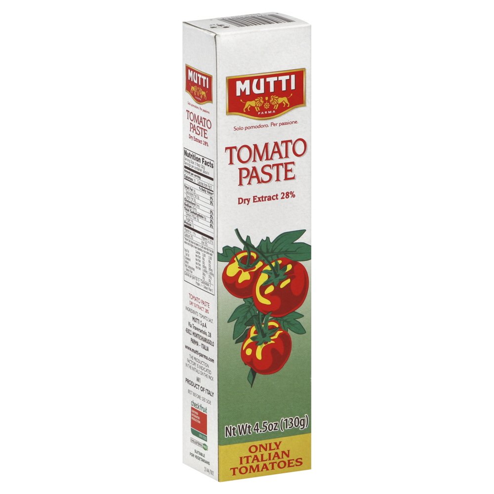 Mutti Double Concentrated Tomato Paste (Doppio Concentrato), 4.5 oz. Tube | 12 Pack | Italy’s #1 Brand of Tomatoes | Tube Tomato Paste | Vegan Friendly & Gluten Free | No Additives or Preservatives