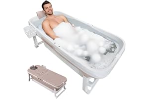 52'' Portable Bathtub for Adult - Large 52 Inch Foldable Collapsible Soaking Tub, Ergonomically Designed Ice Hot Bath Spa Tub