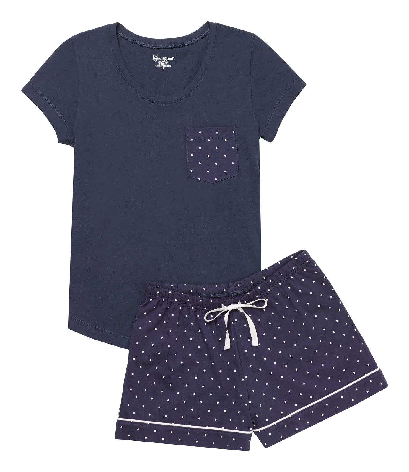 PajamaGram Womens Pajama Sets - PJs For Women Set, Navy Polka Dot, L Image