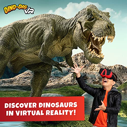 Abacus Brands Dino Dig VR Virtual Reality Kids Science Kit, Book and