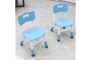 WHY TOYS Adjustable Kid Chairs Indoor 3 Level Adjustable Suitable for Children Age 2-6. Maximum load-bearing 220LBS Suitable for Family Classroom and Nursery Child Seat Set (2-Pack-Blue)