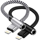 2Pack iPhone headphone Adapter, Lightning to 3.5mm Headphone Jack Adapter | [Apple MFi Certified] Lightning to Aux Adapter, iPhone Aux Adapter Dongle for iPhone 14 13 12 11 Pro Max Plus Mini XR XS 8