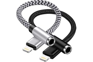 HAOANO 2Pack iPhone Headphone Adapter, [Apple MFi Certified] Lightning to 3.5mm Headphone/Earphone Audio Aux Jack Adapter iPhone Aux Adapter Dongle for iPhone 14 13 12 11 Pro Max Plus Mini XR XS 8 iPad iPod