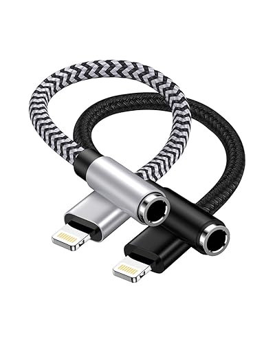 2Pack iPhone Headphone Adapter, [Apple MFi Certified] Lightning to