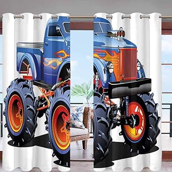 Hiiiman - Cortinas opacas con ojales en la parte superior, diseño de