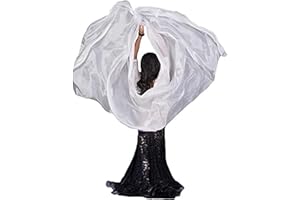 Aumulen 8mm Girls Hand-Made Belly Dance Silk Scarf Veils Gradual Colors