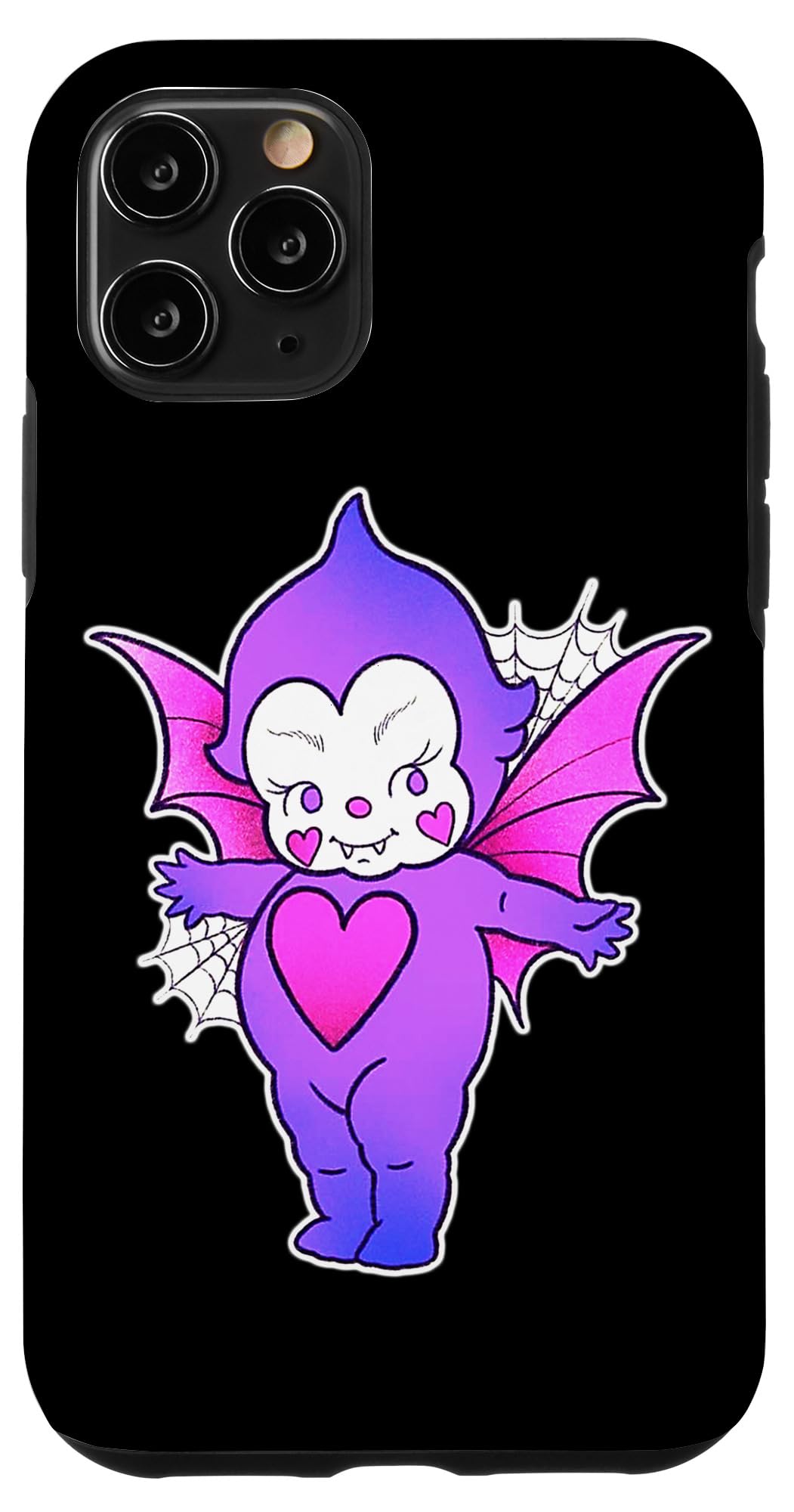 iPhone 11 Pro Kewpie Baby Vampire Bat Halloween Spooky Spiderweb Heart Case