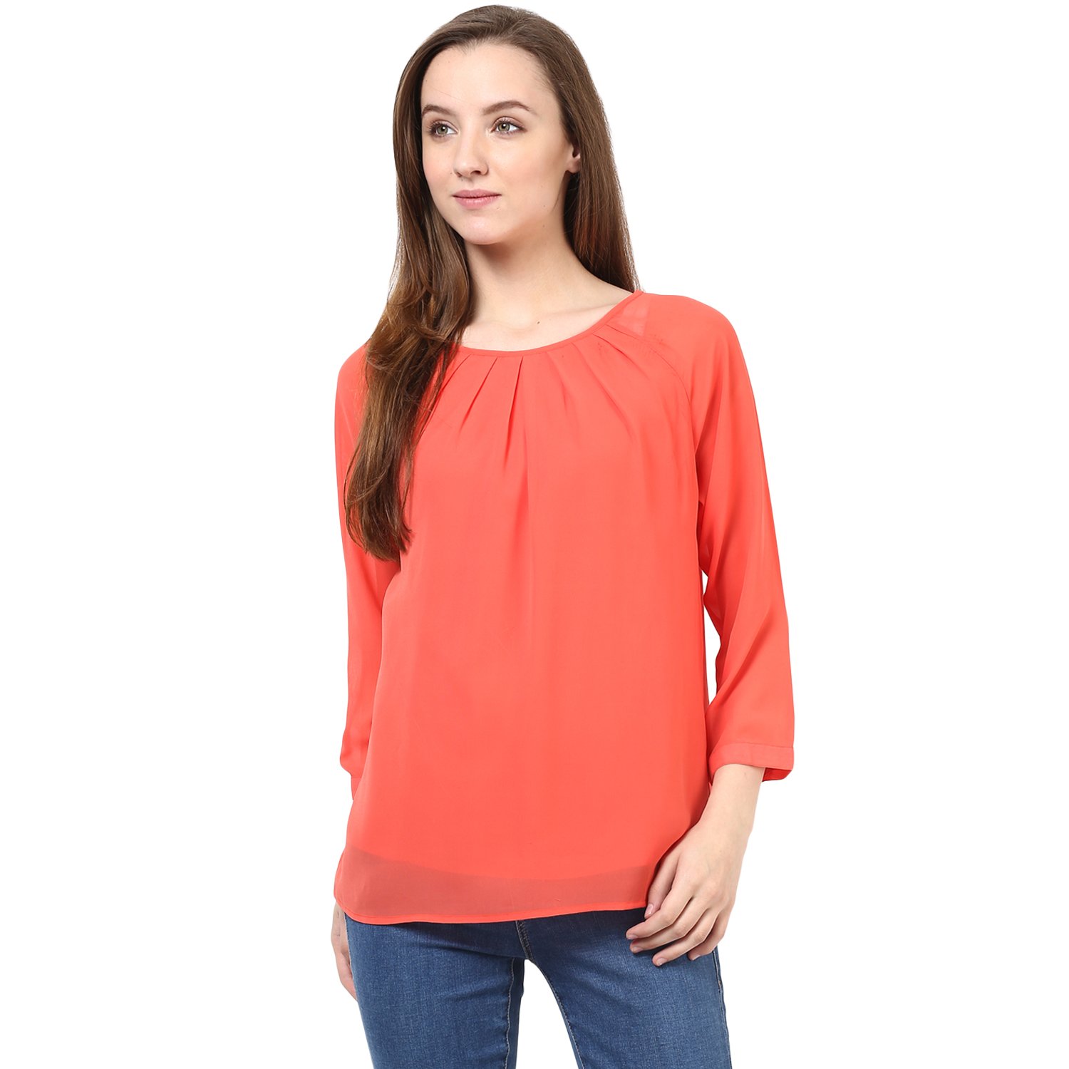 rare coral pink top (ep1018a)