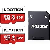64GB Micro SD Card 2 Pack Ultra Micro SDXC Memory U1 Card Class 10 Micro SD 64GB High Speed TF Mini SD R Flash, C10, U1, 64 G