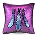 Reversible Sequin Pillow Case Decorative Mermaid Pillow Cover Color Changing Cushion Throw Pillowcase 16” x 16” ,A Blue and Purple
