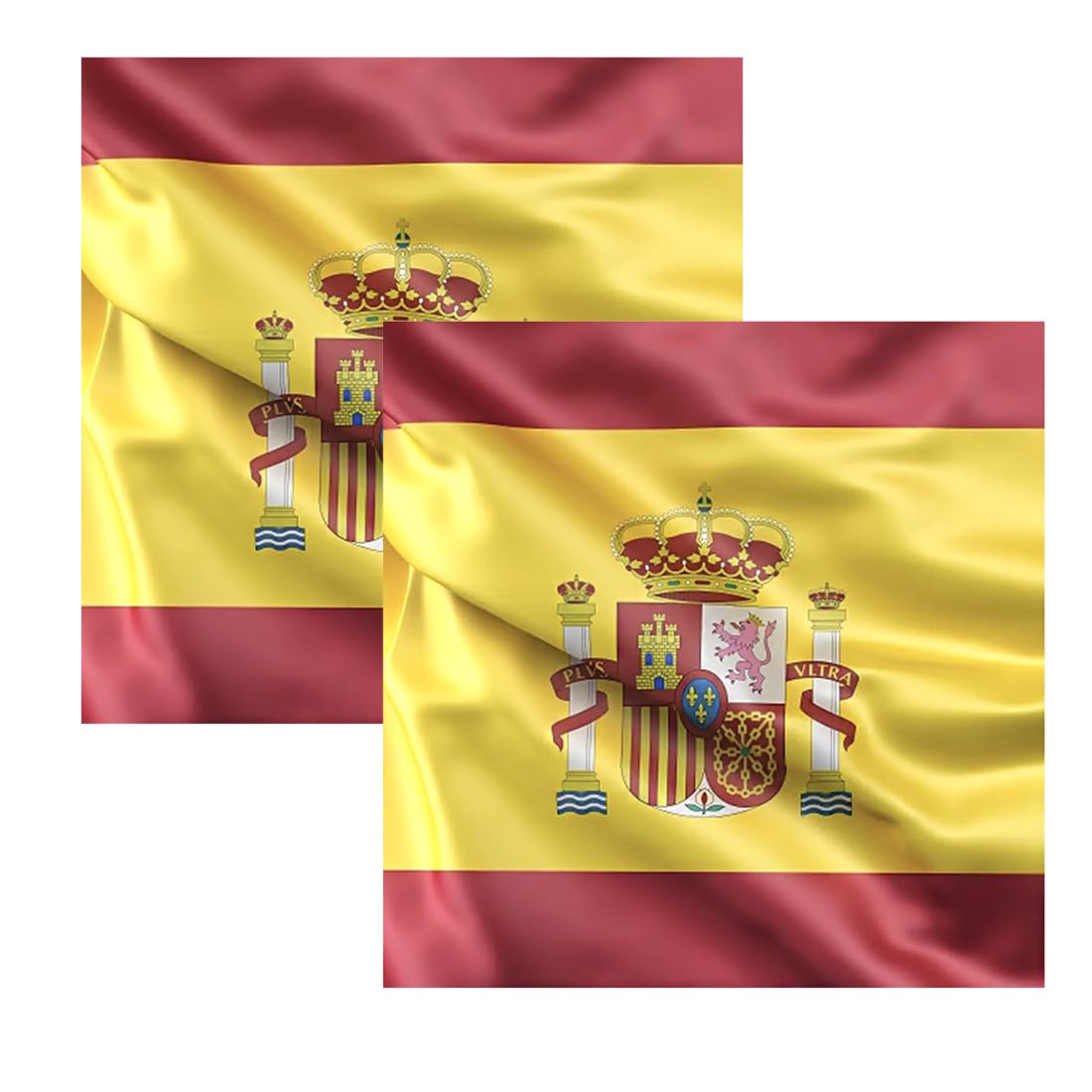 2 x Spain Flag, Flag 90 cm x 150 cm, Large Flag with Pole Loop and Cords to Hold, Light Flag, Flag for Sports, Football, Events, Buildings, (2xSpain)
