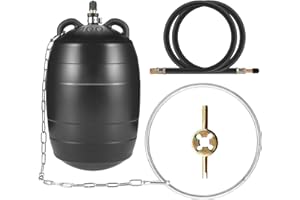 Inflatable Pipe Test Plug, with 19.7 or 39.37 Inch Quick-Install Extension Hose and Anti-Fall Iron Ring, Rubber Plumbing Ball