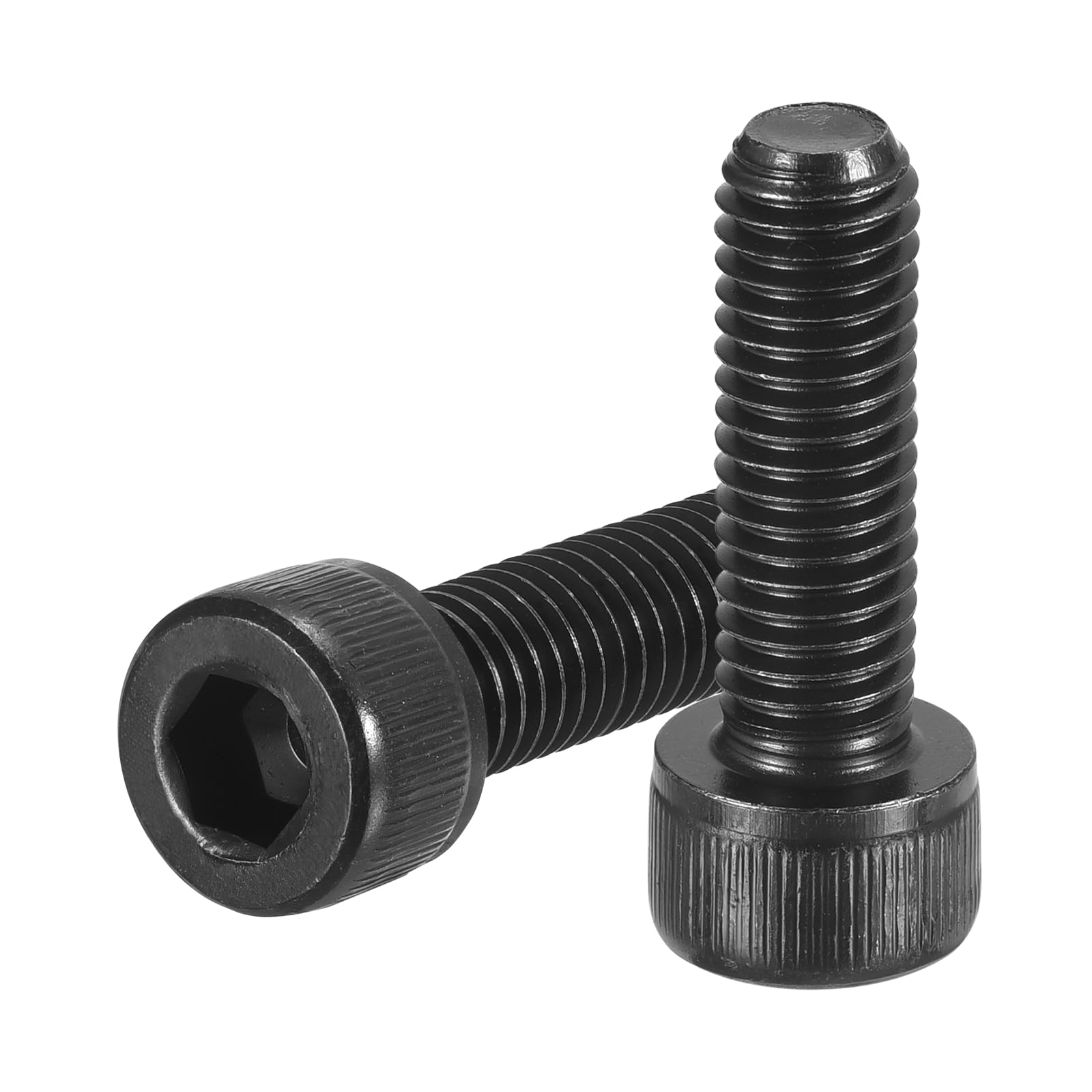 uxcell Hex Socket Bolts (M8-1.25x25), Grade 12.9 Carbon Steel Hex Socket Drive Screw, Black, 50 Pcs