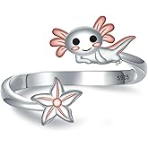 Helonley Cute Axolotl Rings for Women - 925 Sterling Silver Axolotl Rings Cute Animal Ring Hypoallergenic Jewelry Gifts for Women