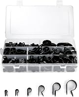 QWORK 200 Pcs Nylon P Clips Cable Management Fasteners Black 6 Sizes view 1