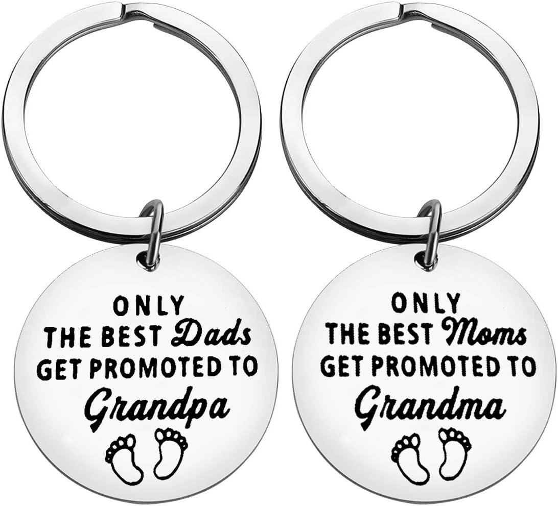 Baipilu Grandpa/Grandma to be Keyring New Grandpa/Grandma Gift Pregnancy Announcement Grandparents to Be Grandchild Announcement First Time Gift