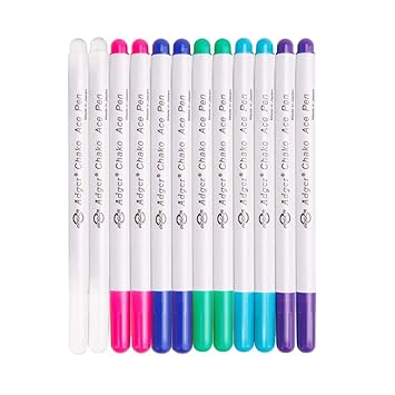 12er Set Markier Stift in Verschiedenen Farben, Wasser Löschbare & Luft Verschwindende Stift Stoff Markierstift Wasserlöslich
