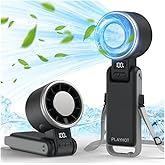 PlayHot Portable Handheld Turbo Fan with Ice Cooling, Rechargeable Personal Fan, Up tp 12Hrs Cooling, 5 Speed 25550RPM Powerf