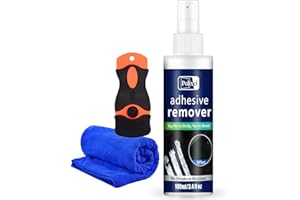 POLIXEL Adhesive Remover Decal & Sticker Removal Spray to Remove Glue, Labels, Residue on Windows & Bumpers of Car, Home & Boat with Scraper Tool - 3.4 oz/100ml
