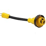 15A Male to 30A Female RV Power Adapter Cords Electrical Twist Lock Adaptors 12-inch(15M30T)