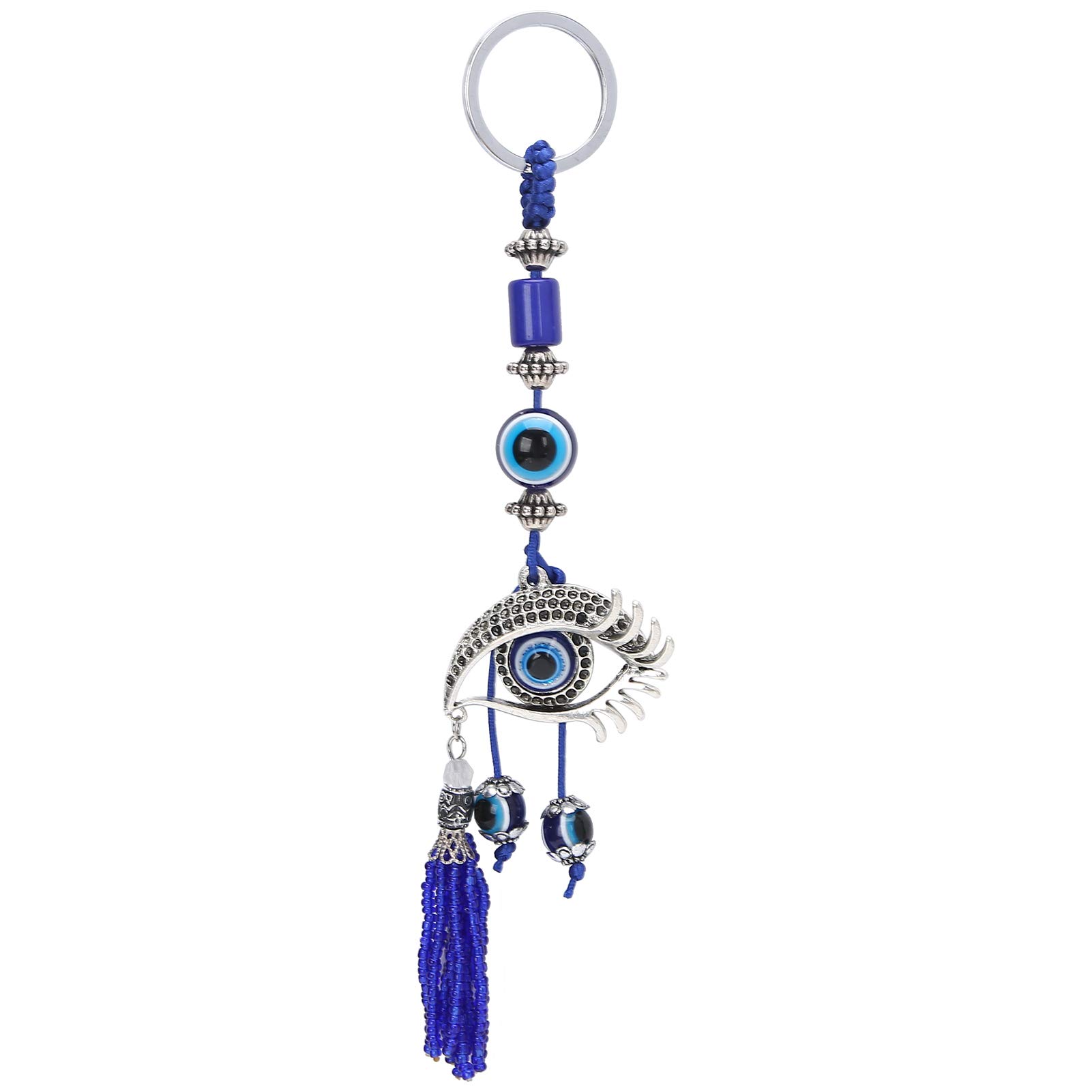 Garosa 17.5cm Evil Eye Keychain Turkish Eye-Shaped Keyring for Car Hanging Ornament Amulet Charm Pendant Blessing Gift Other Religious Items