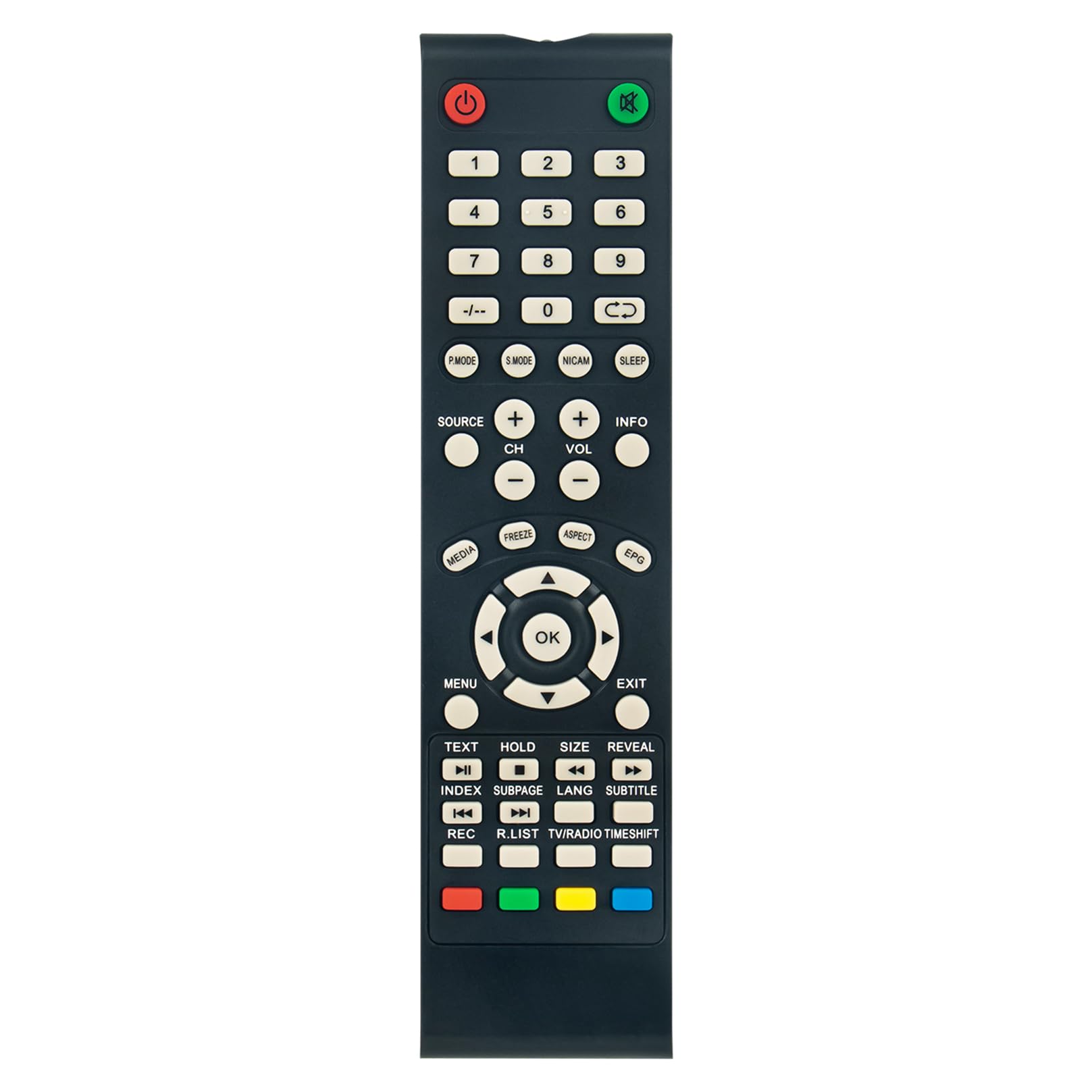 ALLIMITY Remote Control Compatible with Akai Nevir TV AKTV4621A AKTV505T AKTV4620 AKTV4621 ATE48B5144K ATE55B4744K ATE55B5544K ATE48B4544K ATE48B4644K