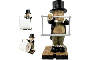 Funny Toilet Paper Holder Cute Unique Butler Statue Resin Tissue Box Cover Creative Home Decor for Bathroom Living Room Moder