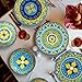 Melange 6-Piece 100% Melamine Salad Plate Set (Gardens of Italy Collection) | Shatter-Proof and Chip-Resistant Melamine Salad Plates